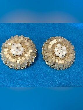 Vintage Vendome  Bead Cluster Clip Earrings